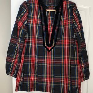 J crew tartan plaid tunic top.